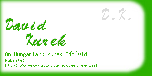 david kurek business card